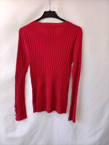 MANGO. Top Canalé rosa T.l