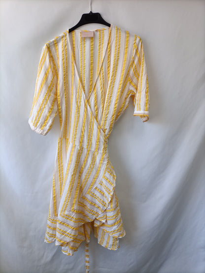 UNMADE. Vestido cruzado rayas T.m