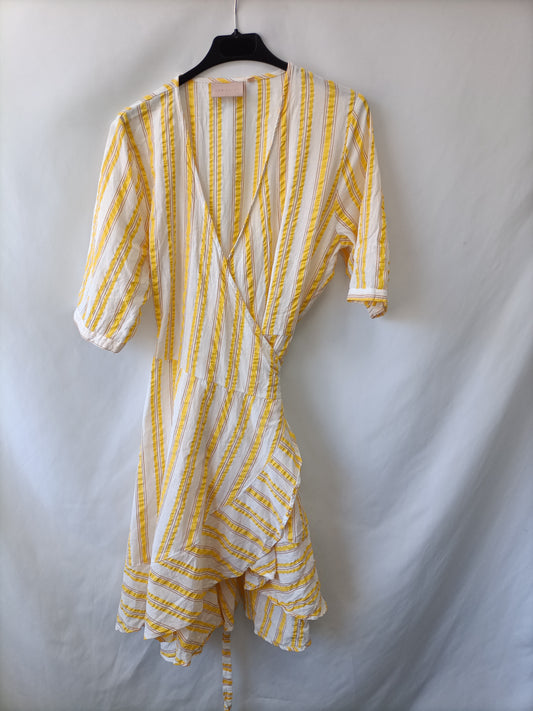 UNMADE. Vestido cruzado rayas T.m