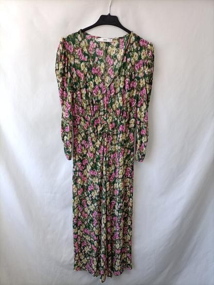 MANGO. vestido midi flores T.m