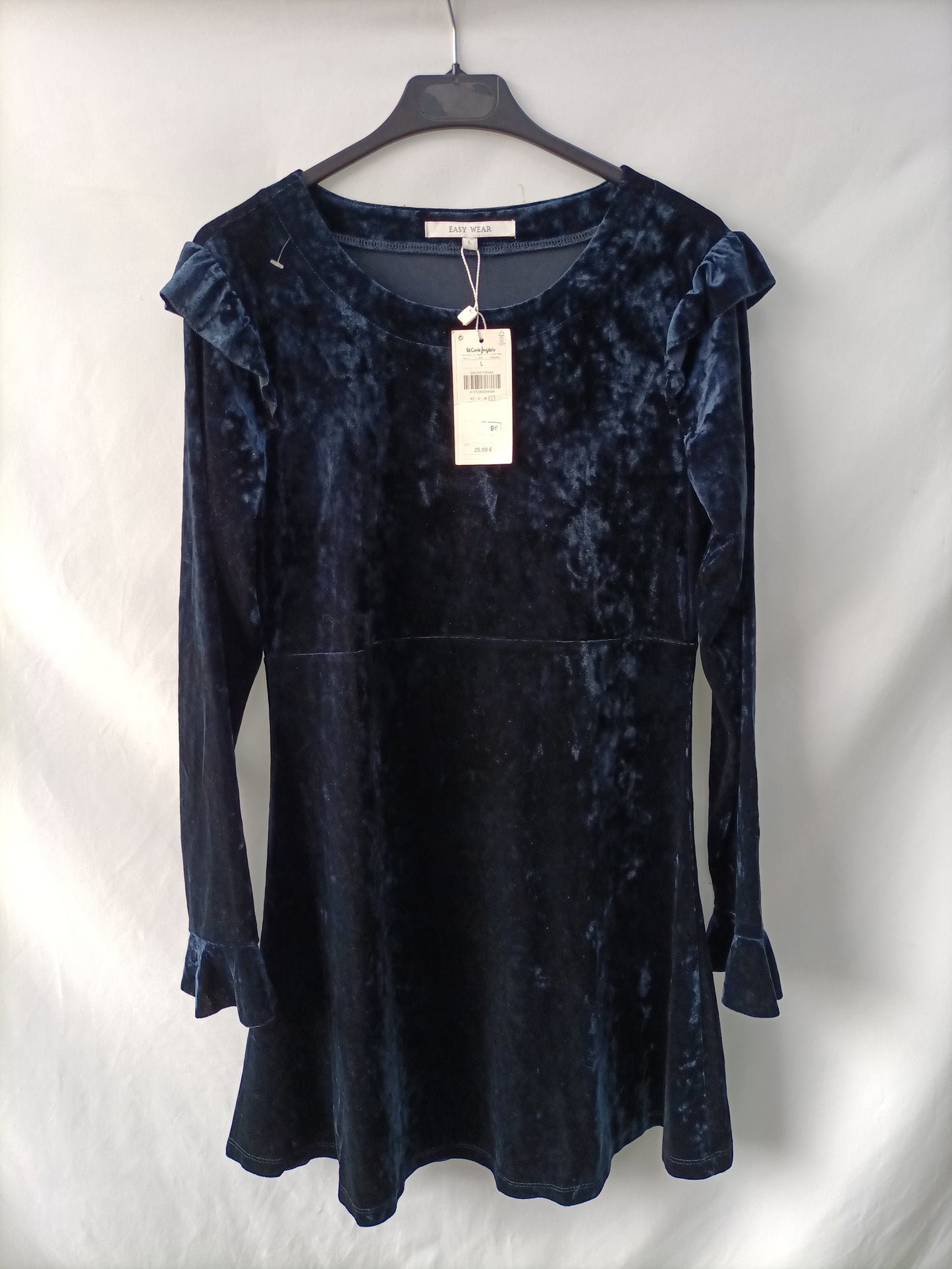 EASY WEAR. Vestido azul terciopelo T.l