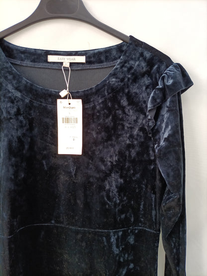 EASY WEAR. Vestido azul terciopelo T.l