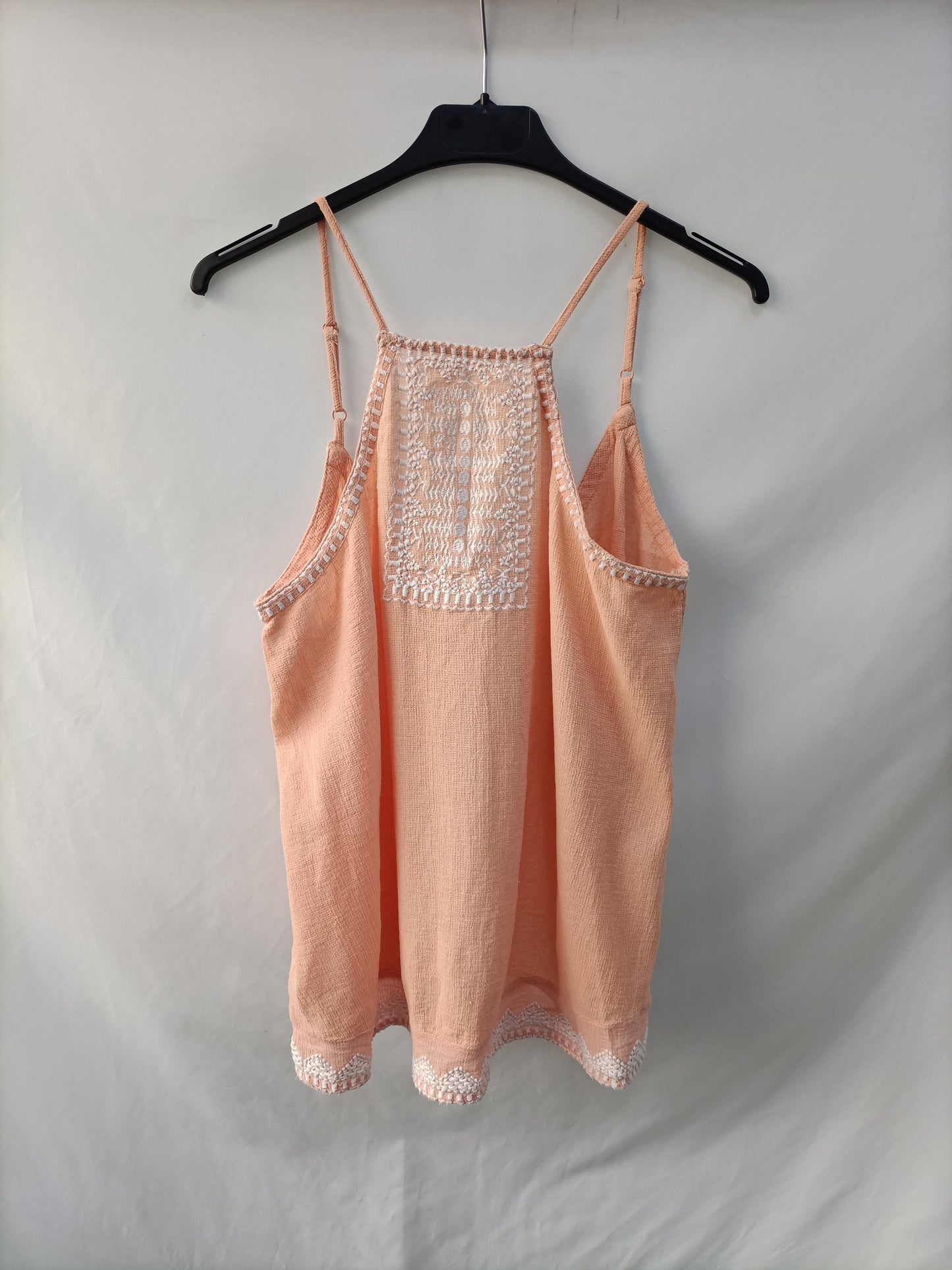 MANGO. Top salmon bordados T.s