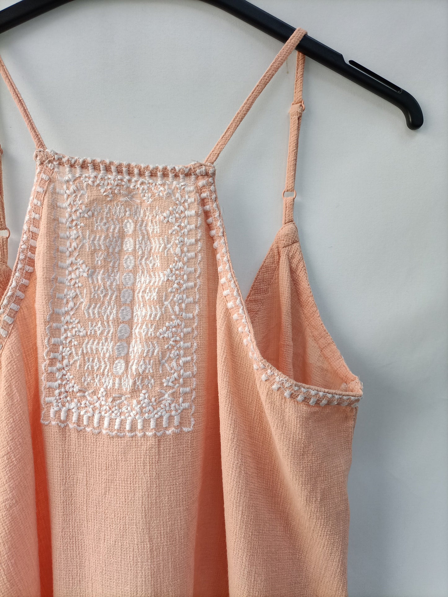 MANGO. Top salmon bordados T.s