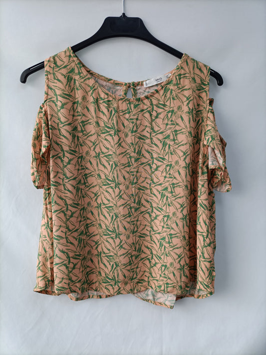 MANGO. Top salmon hojas T.l