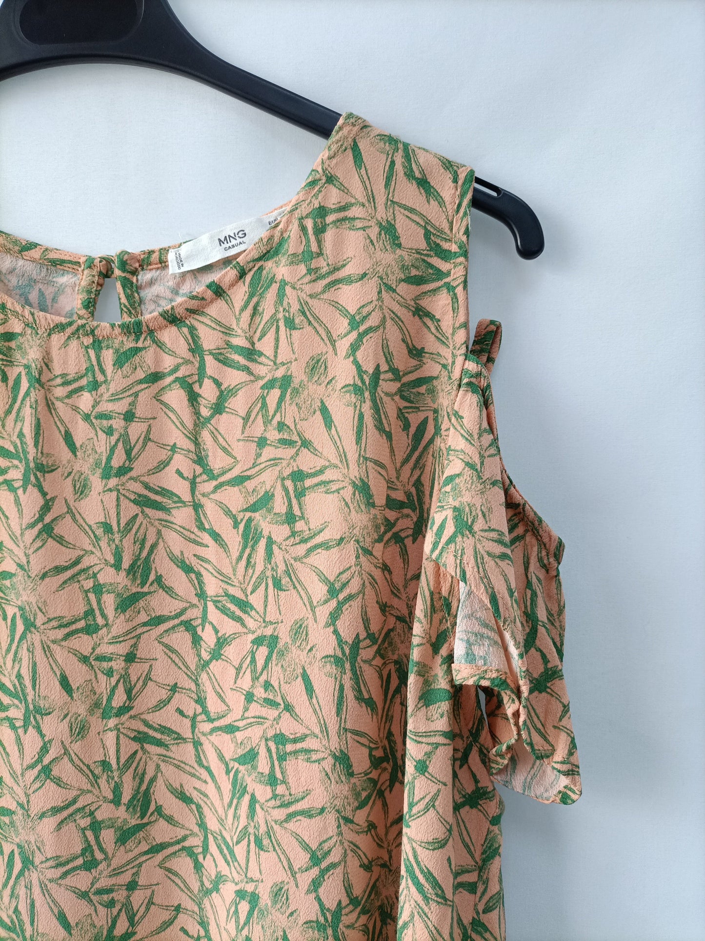 MANGO. Top salmon hojas T.l