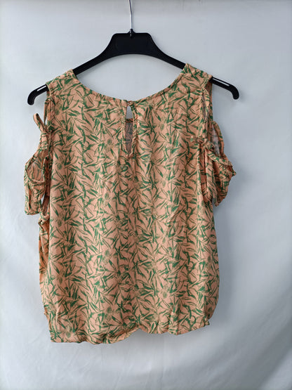 MANGO. Top salmon hojas T.l