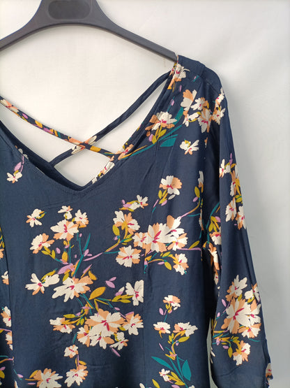 OTRAS. Vestido azul flores T.u(m/l)