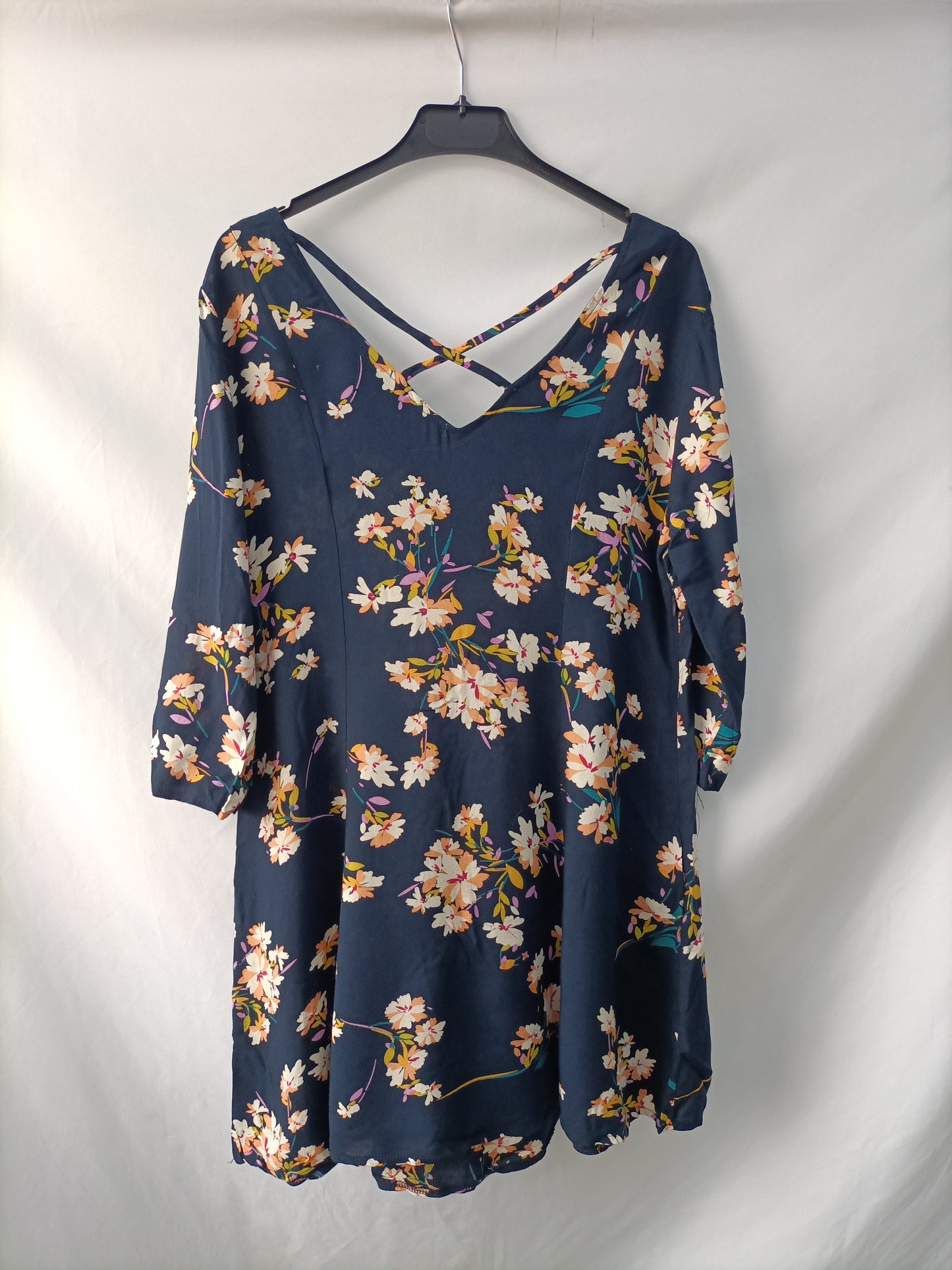 OTRAS. Vestido azul flores T.u(m/l)