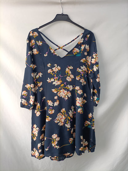 OTRAS. Vestido azul flores T.u(m/l)