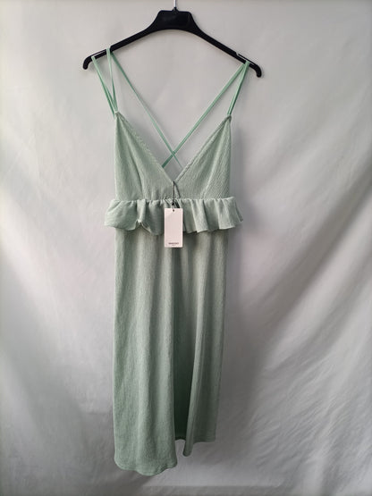 MANGO. Vestido midi verde T.l