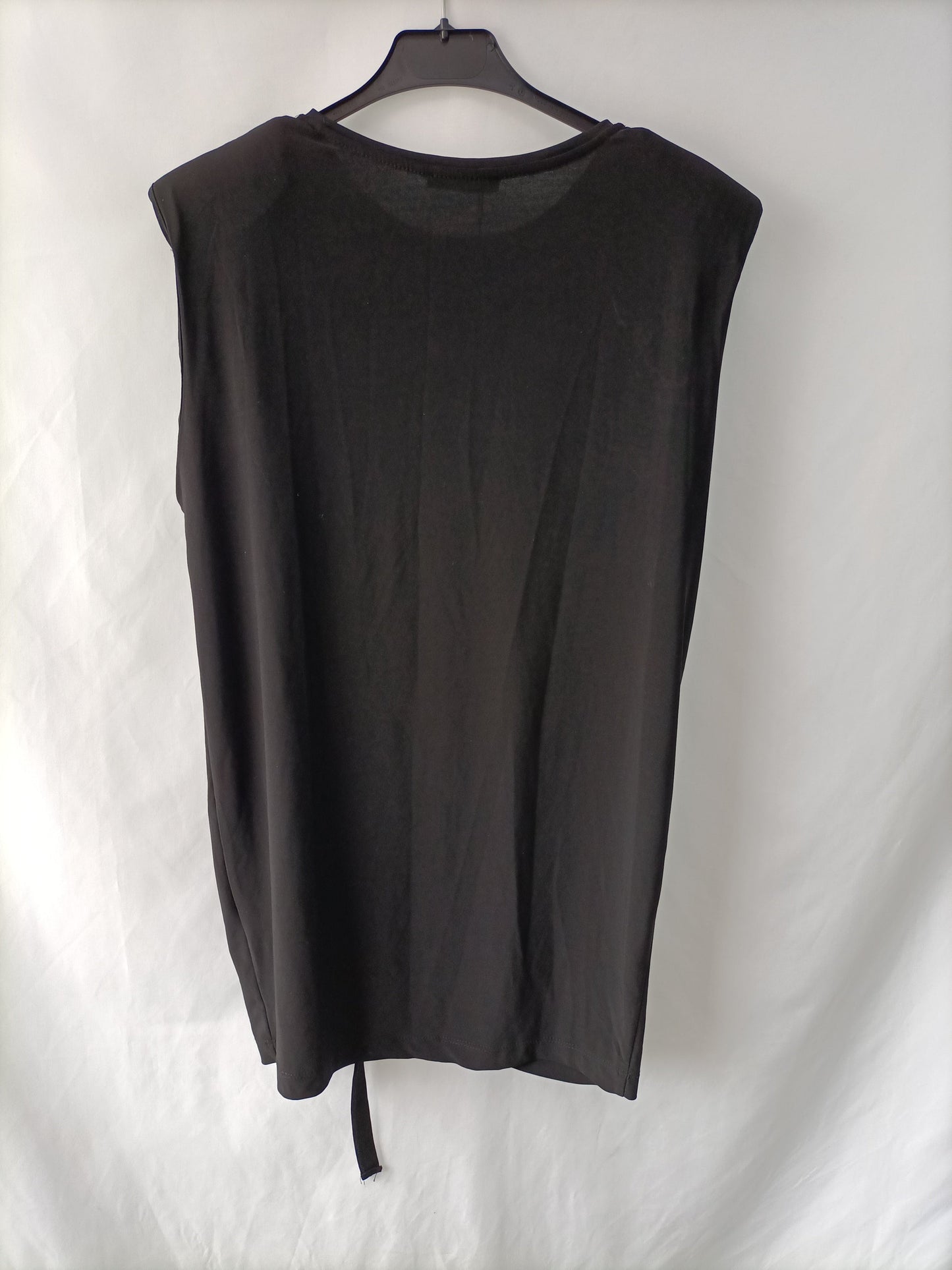 ZARA. Vestido negro fruncido T.s