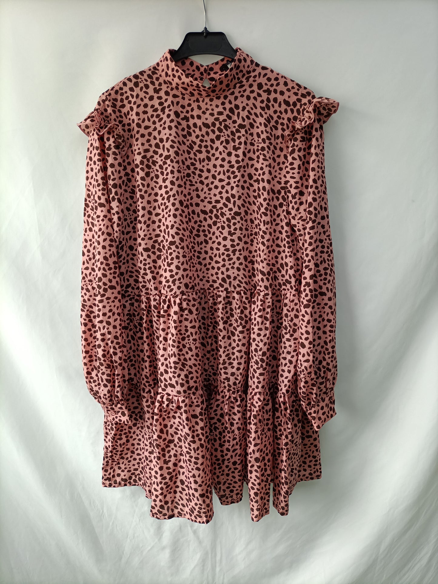 MISSGUIDED. Vestido rosa animal print T.38