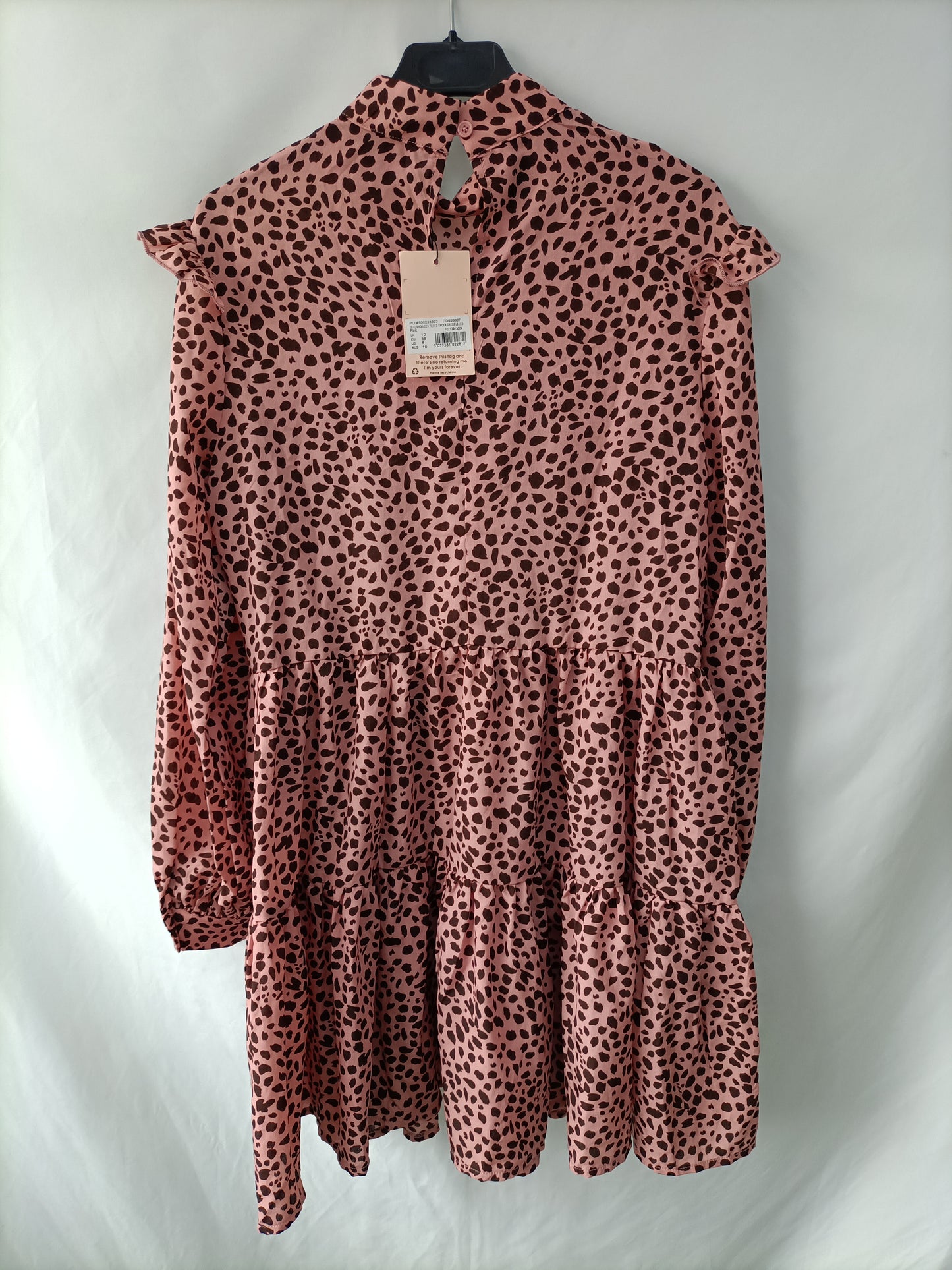MISSGUIDED. Vestido rosa animal print T.38
