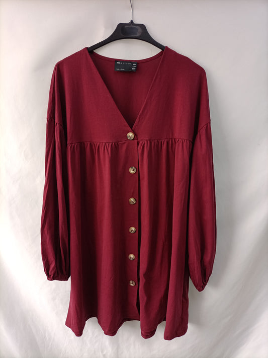 ASOS. Burgundy Button-Down Dress, Size 40