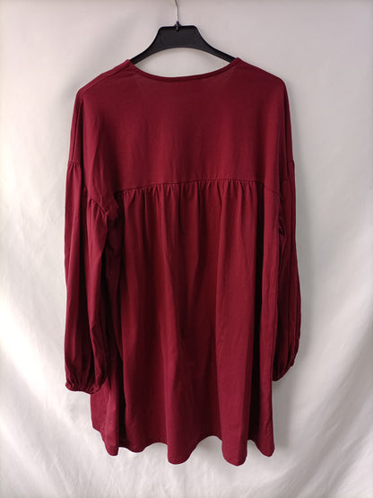 ASOS. Burgundy Button-Down Dress, Size 40