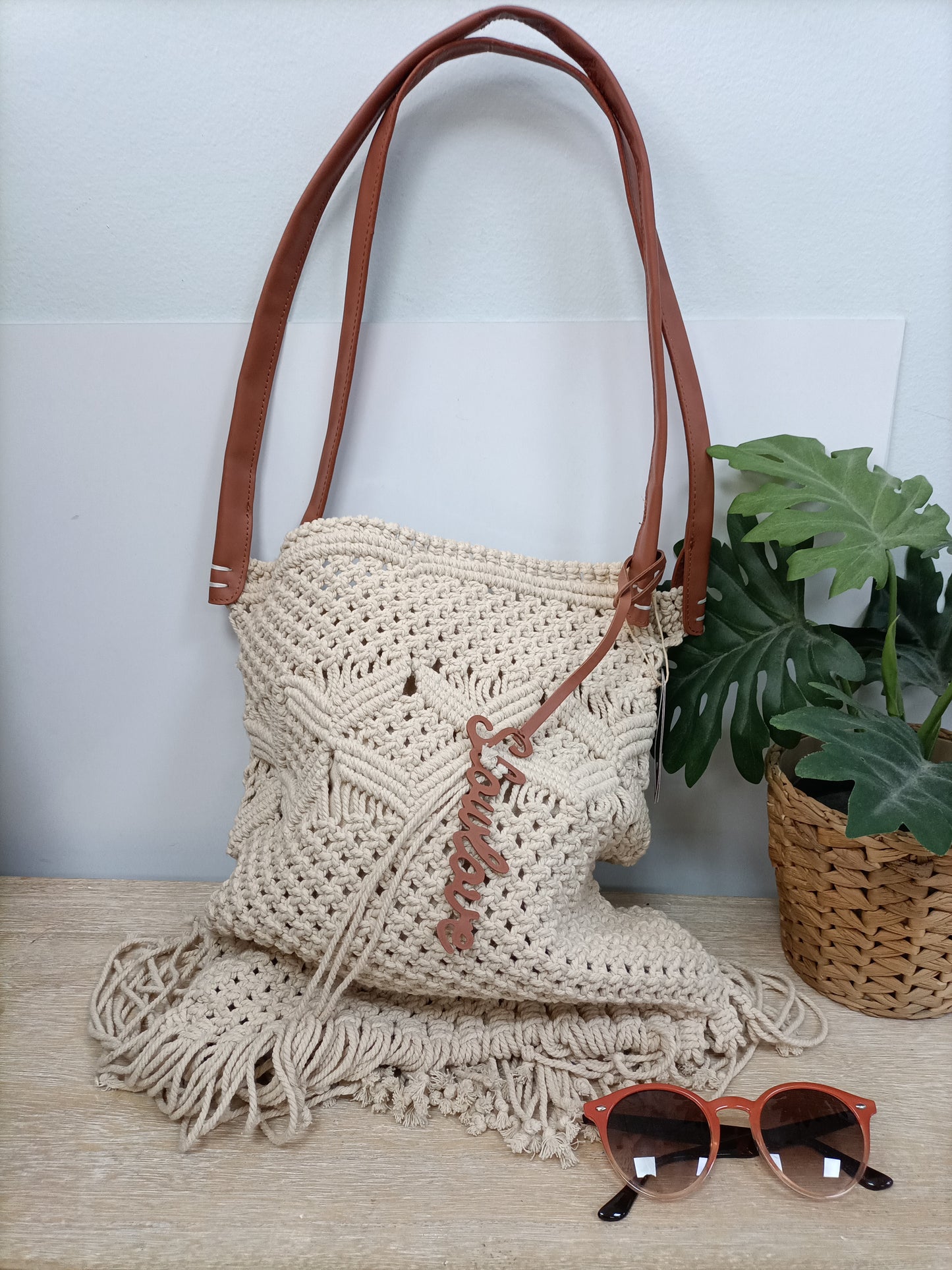 SLOWLOVE.Bolso trenzado mediano