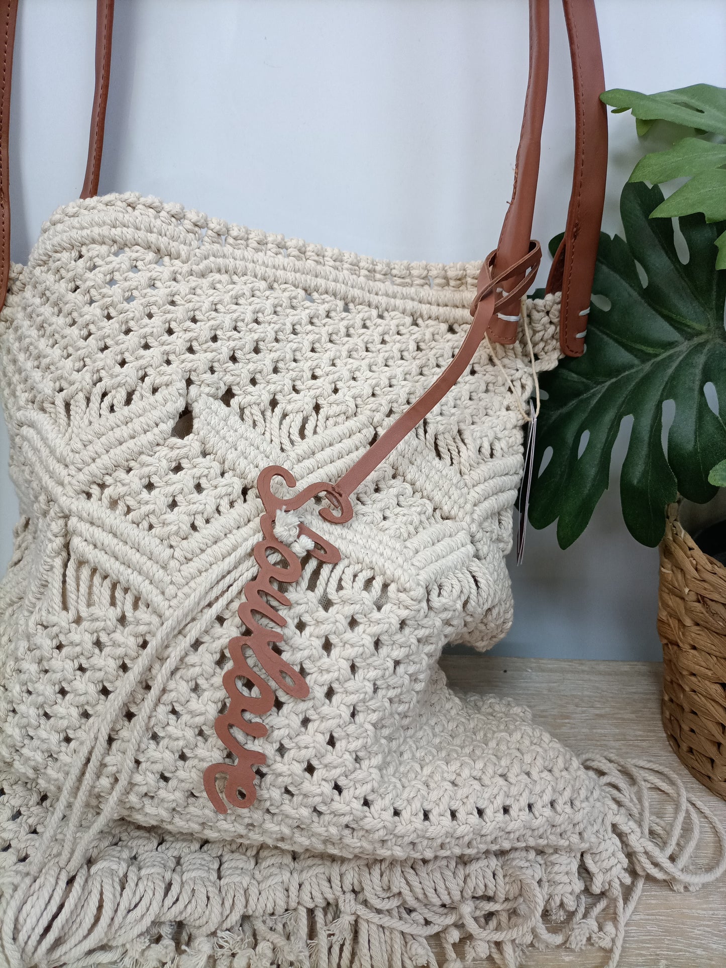 SLOWLOVE.Bolso trenzado mediano