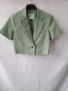 ZARA.Top/chaqueta crop verde T.XS