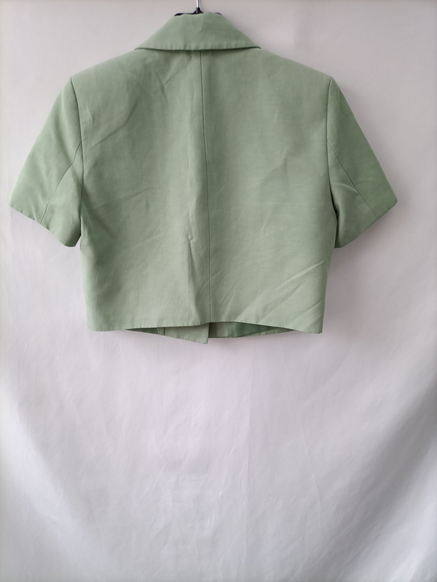ZARA.Top/chaqueta crop verde T.XS