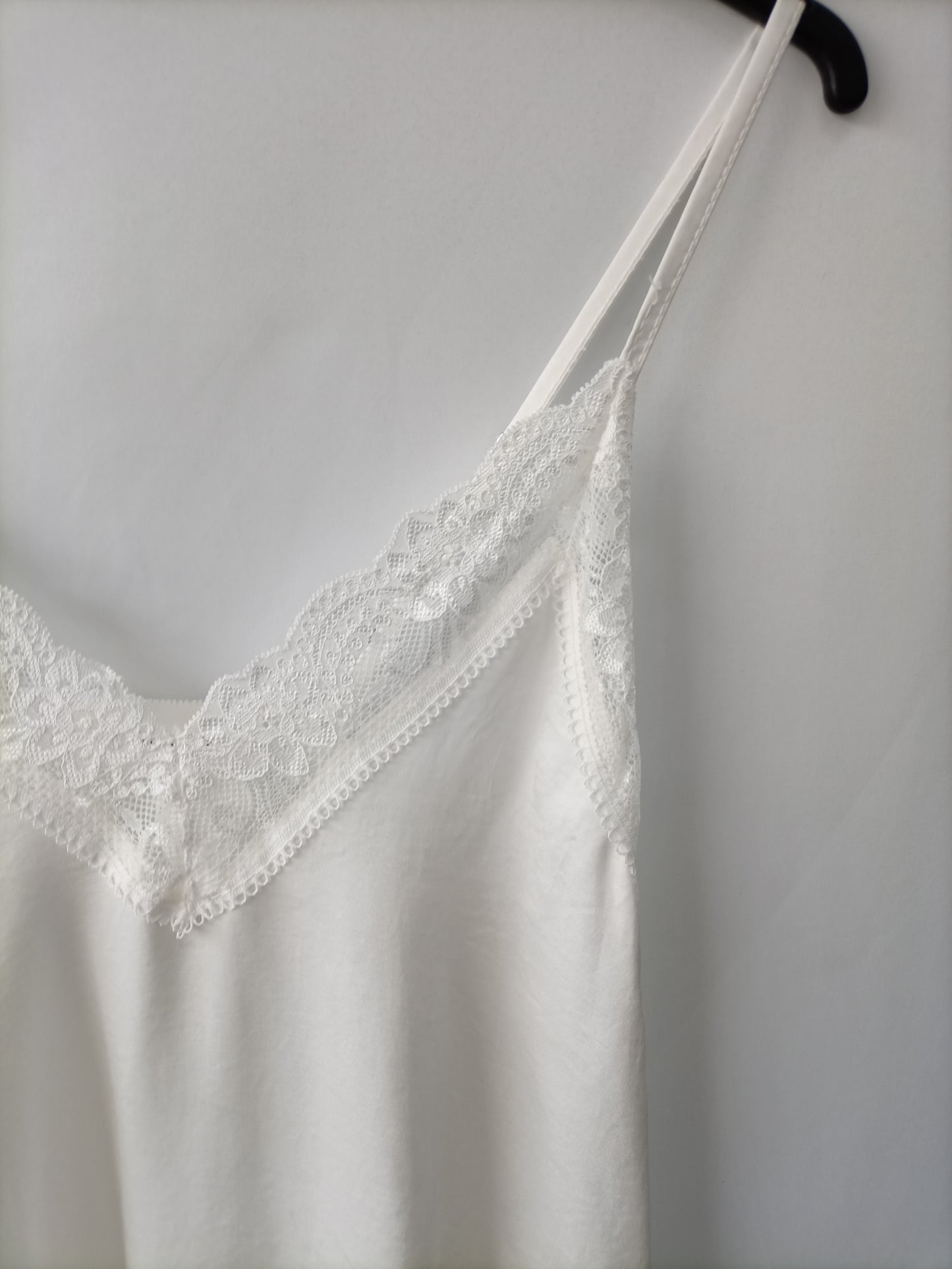 AMEÈ.Top blanco lencero satinado TU(S/M)