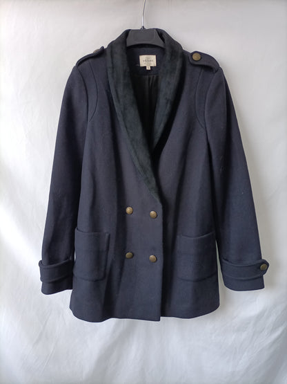 SEZANE. Blue double-breasted coat Tl
