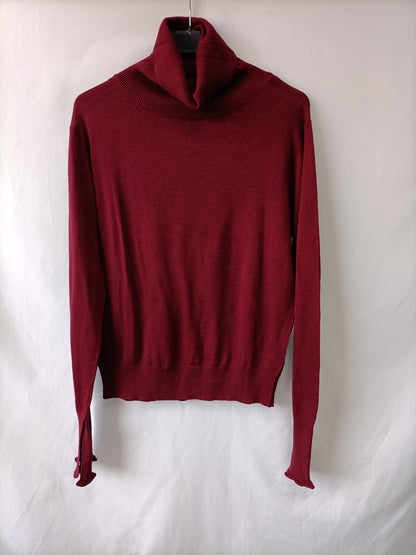 Jersey Burdeos Jersey Cuello Vuelto Zara Jersey Cuello Alto