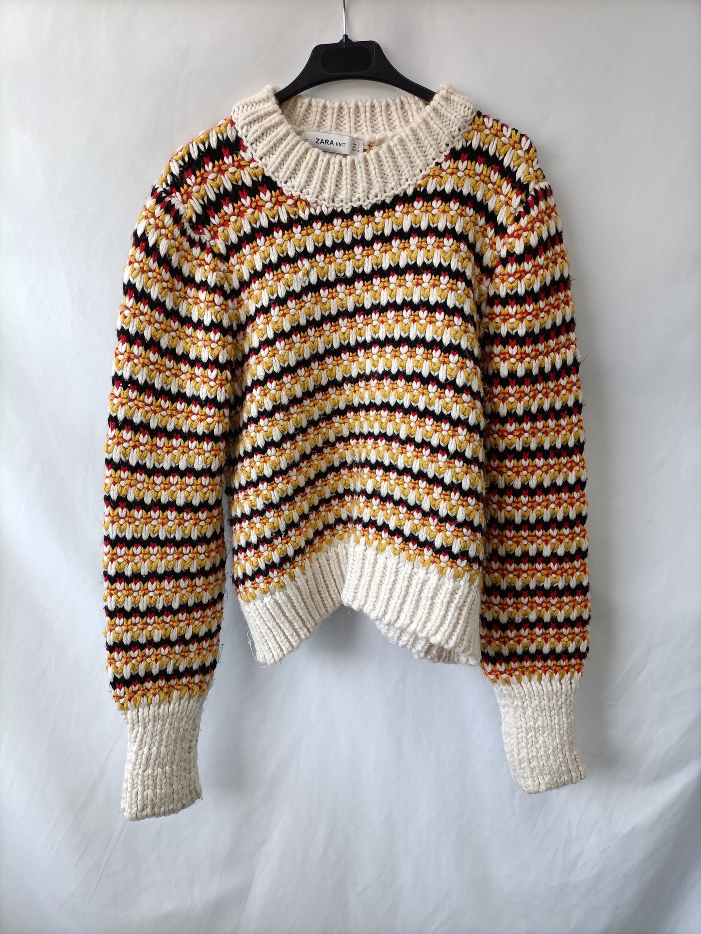 ZARA. Jersey punto multicolor T.l