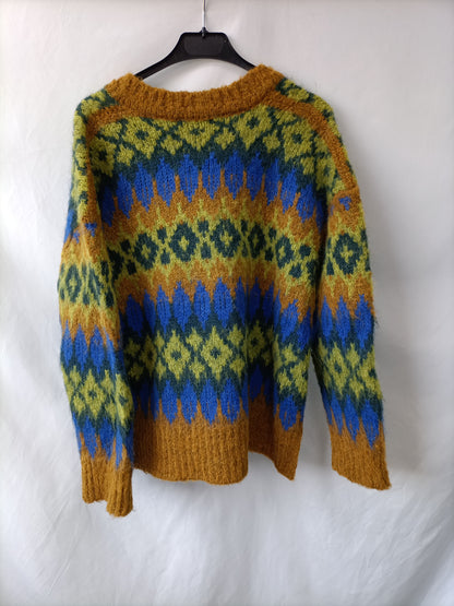 MOMONI. Jersey mostaza dibujos T.s