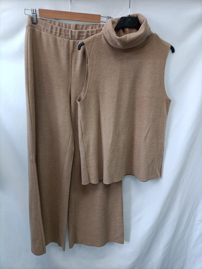 ZARA. Camel Wide Leg Trousers Tm(tara)