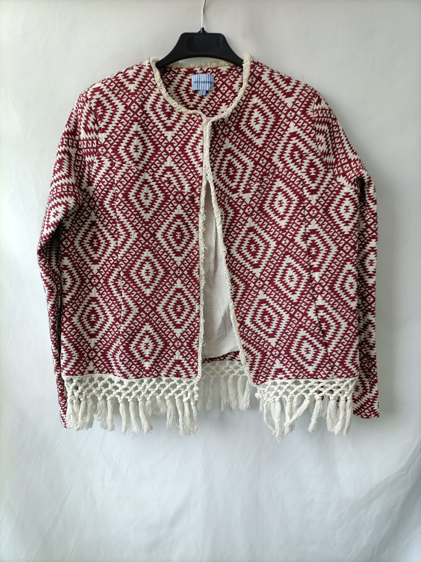 LES CANEBIERS. Chaqueta étnica flecos T.xl (m/l)