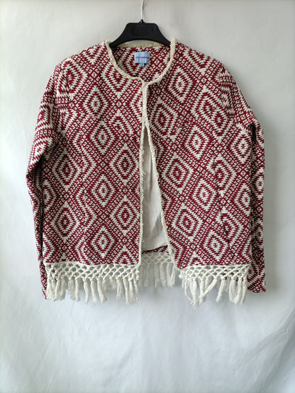LES CANEBIERS. Chaqueta étnica flecos T.xl (m/l)