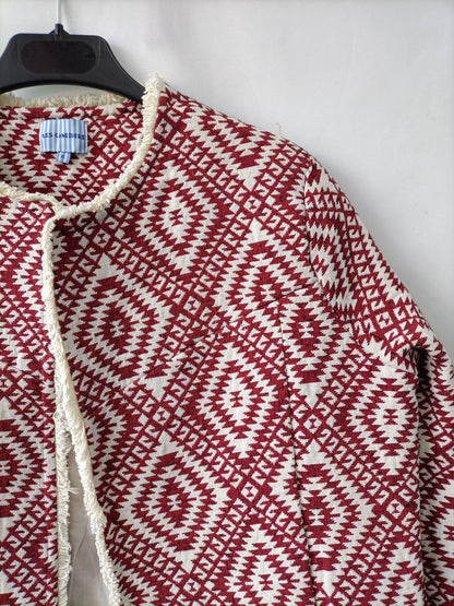 LES CANEBIERS. Chaqueta étnica flecos T.xl (m/l)