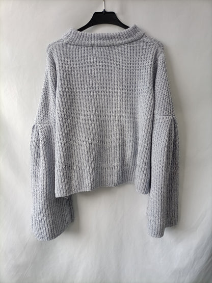 MANGO. Jersey azul jaspeado T.m