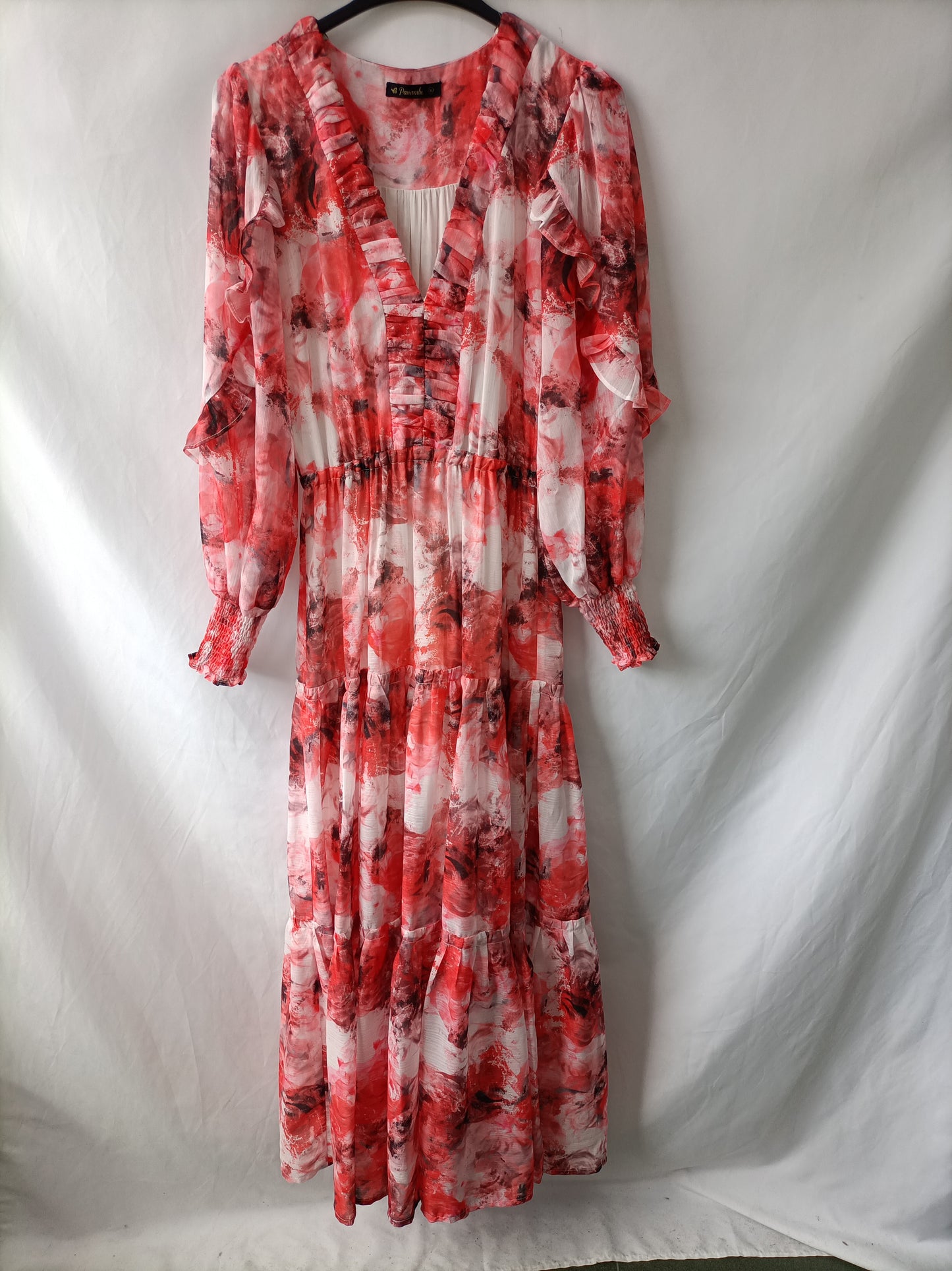 PANAMBI. Vestido largo estampado T.36