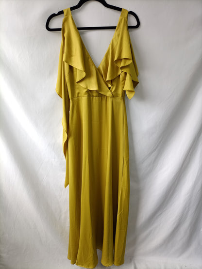 TRUE VIOLET. Vestido largo volante T.8(36)