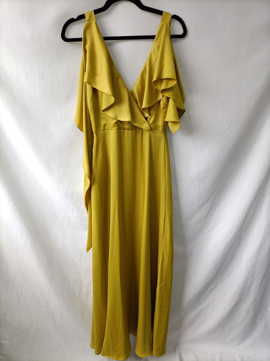 TRUE VIOLET. Vestido largo volante T.8(36)