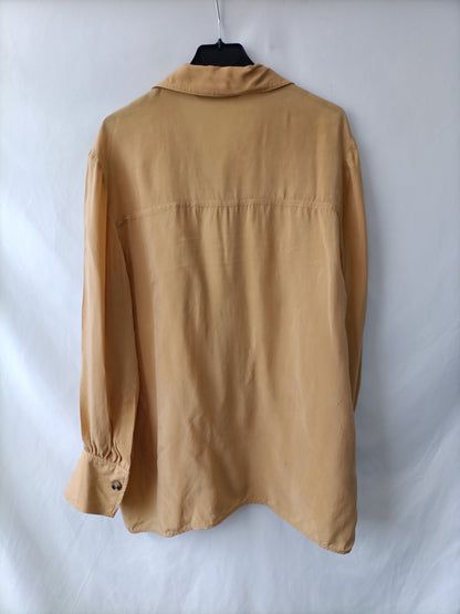 ZARA. Camisa mostaza oversized T.m