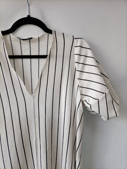 ZARA. Vestido midi rayas T.m