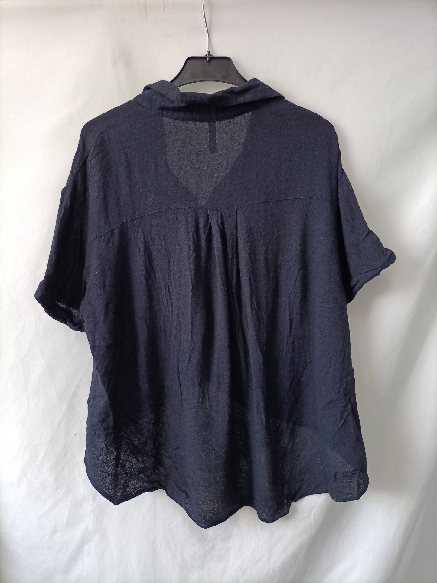 ZARA. Blusa azul nudo T.l