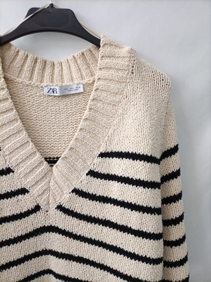 ZARA. Jersey rayas oversized T.s