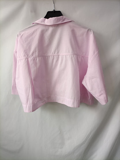 ZARA. Striped cropped shirt, size XL