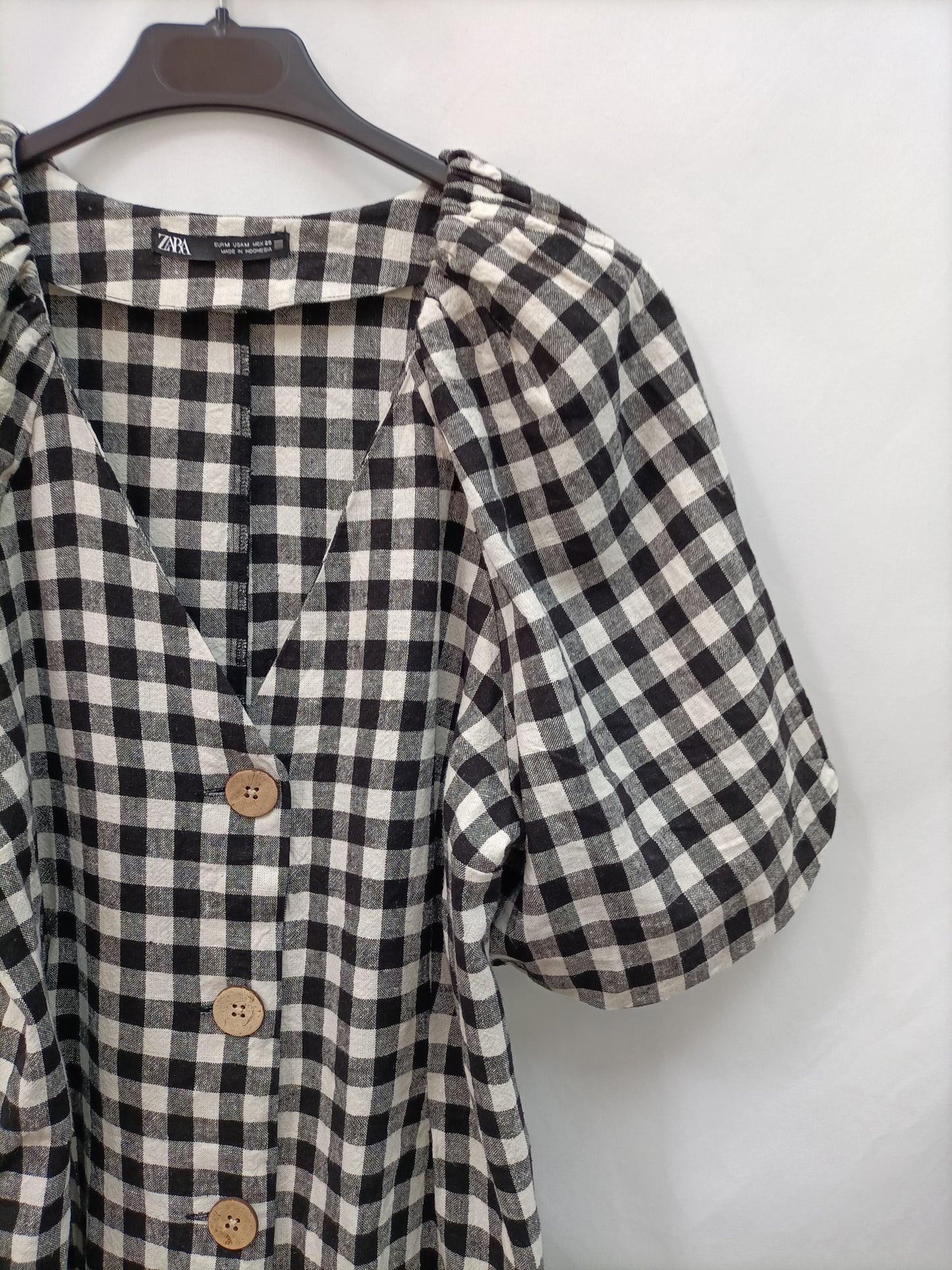 ZARA. Short checked dress TM