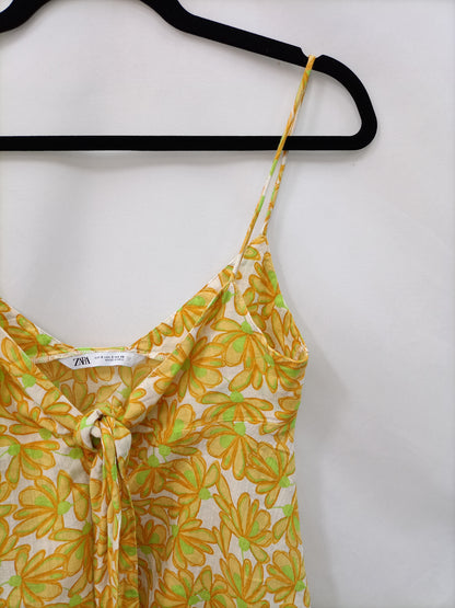 ZARA.Yellow printed tops TS