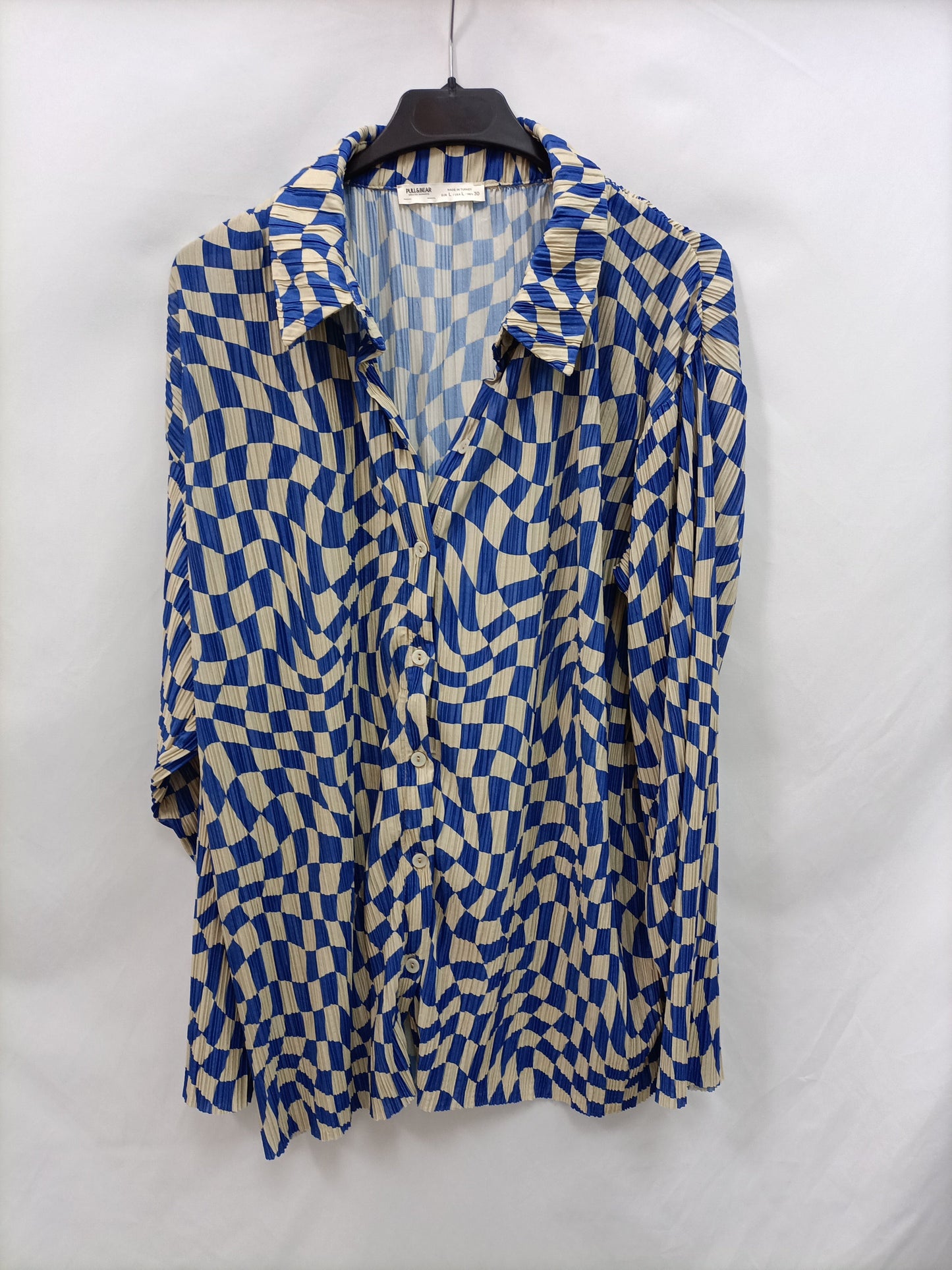 PULL&amp;BEAR.Geometric print pleated blouse TL