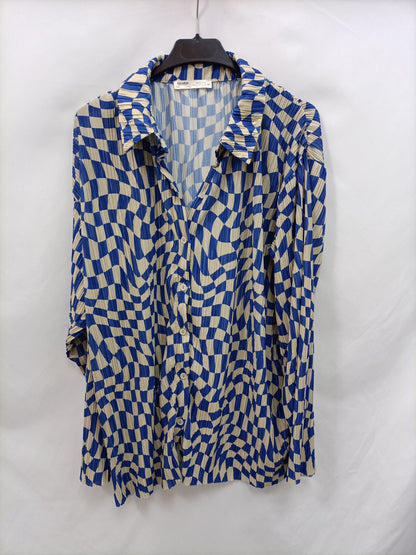 PULL&amp;BEAR.Geometric print pleated blouse TL