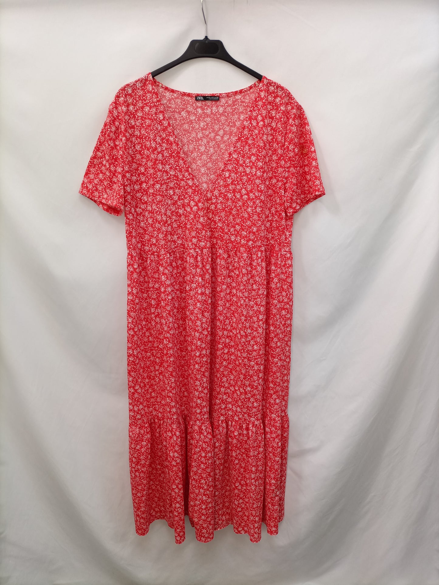 ZARA.Vestido anchito Flores T.M