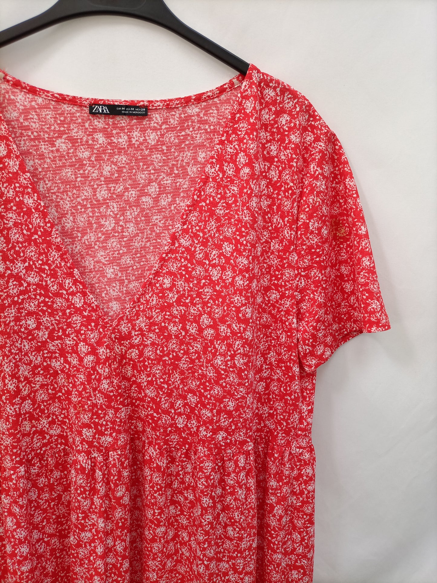 ZARA.Vestido anchito Flores T.M