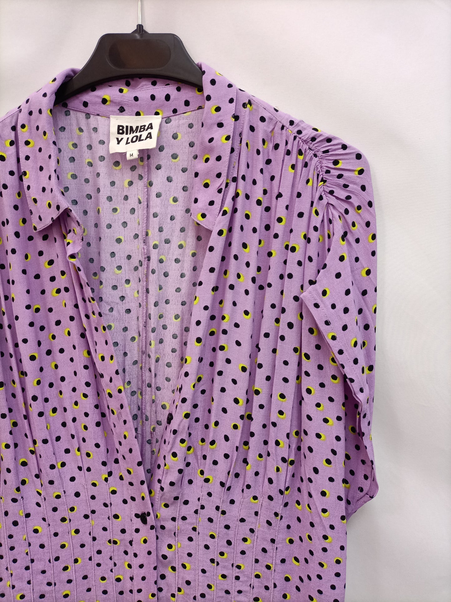 BIMBA Y LOLA.Vestido morado topos T.M