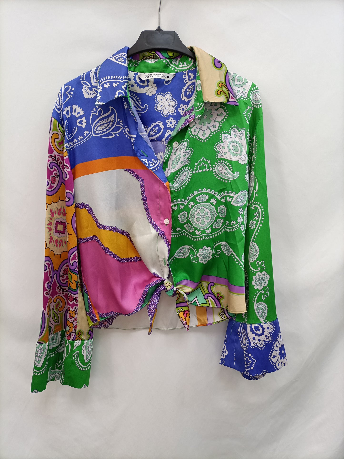 ZARA.Multi-print bow blouse TM (Tara)